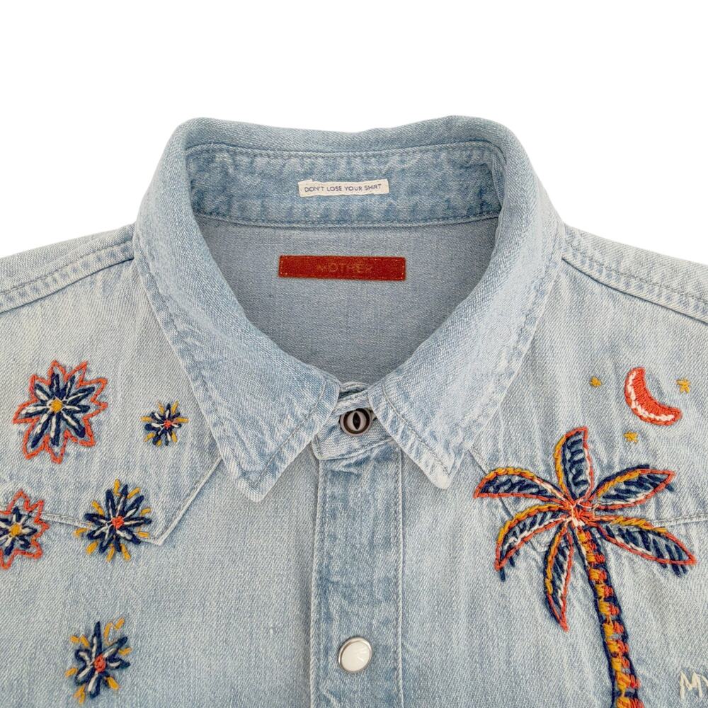 MOTHER All My Exes Denim Shirt in Let's Be Pacific XS - Picture 9 of 15